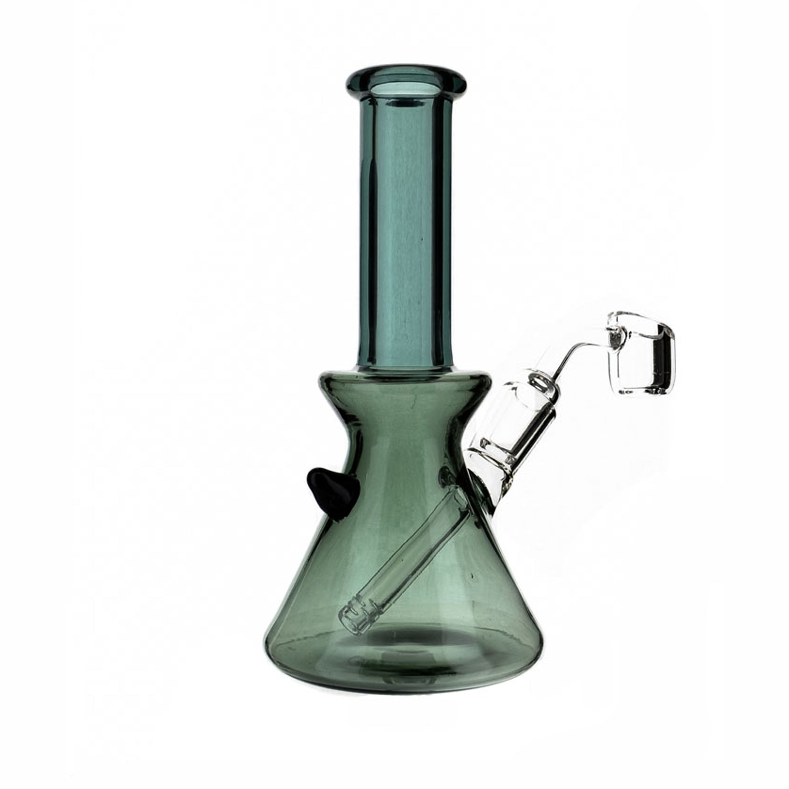 6" Full Smoke Grey Color Built In Downstem Dab Rig