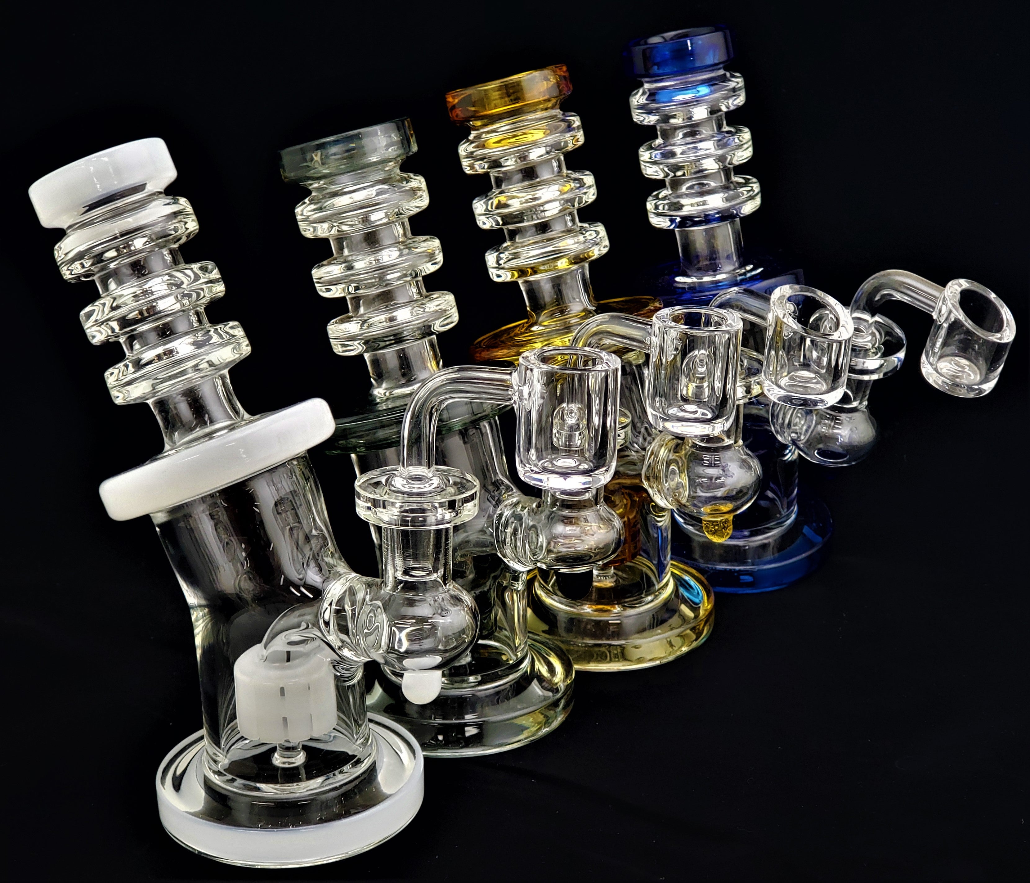 7" Shower Head Perk Dab Rig With 3 Ring Mouth