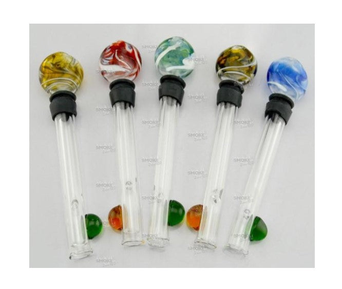 4" Color Head Push Glass Blunt (5 Pack)