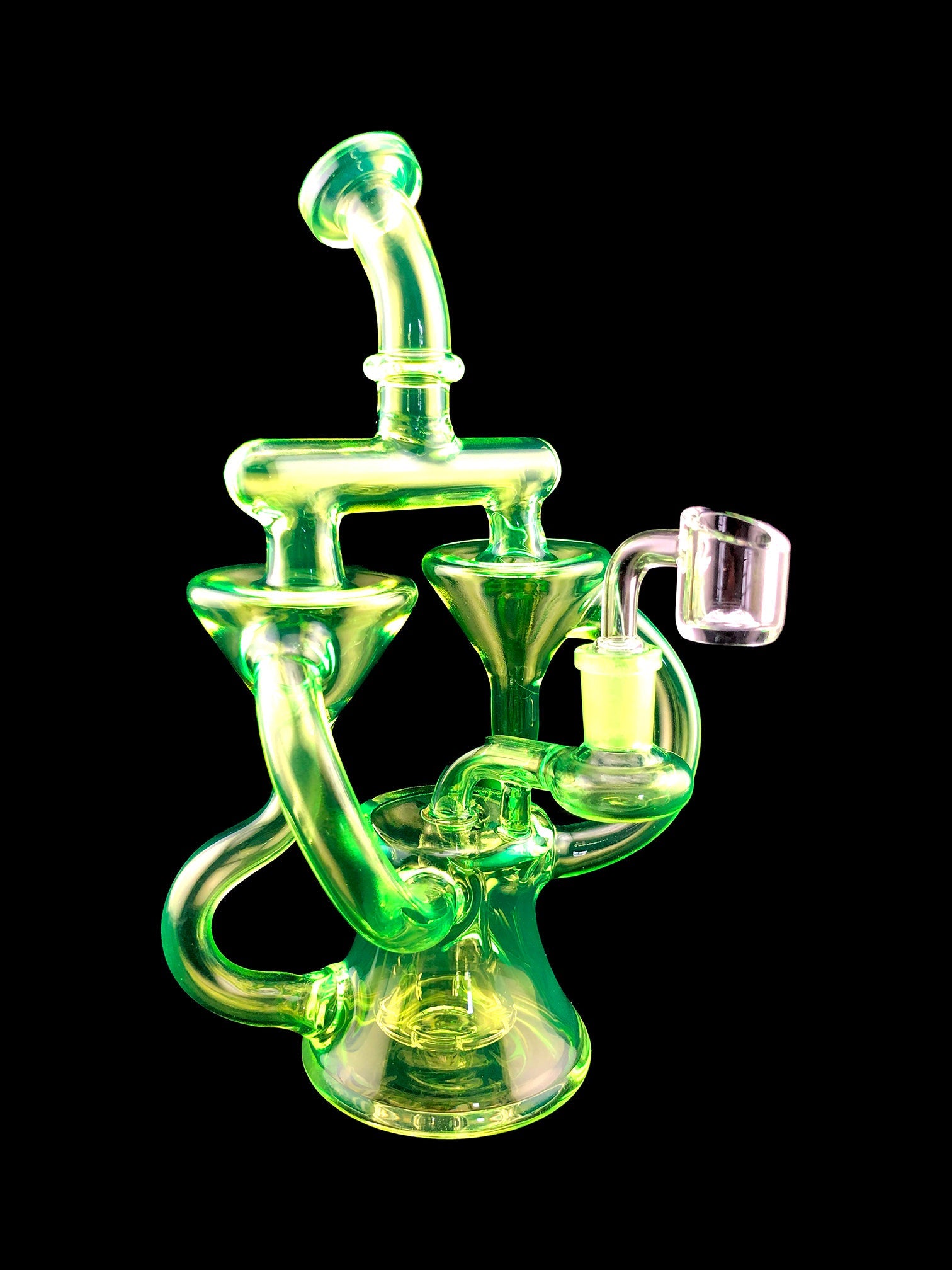 10" Double Inverted Cone UV Reactive Dab Rig