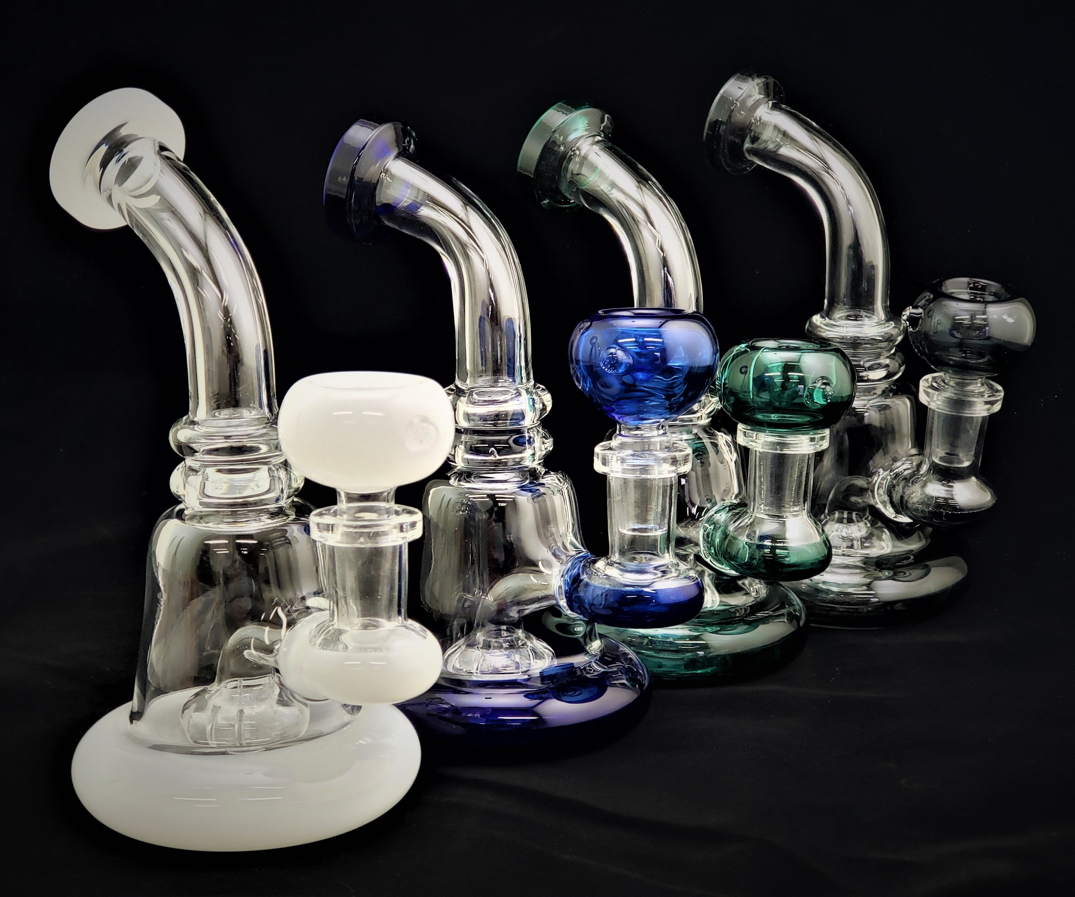 6" Bent Mouth Shower head Per Dab Rig with Matching Bowl