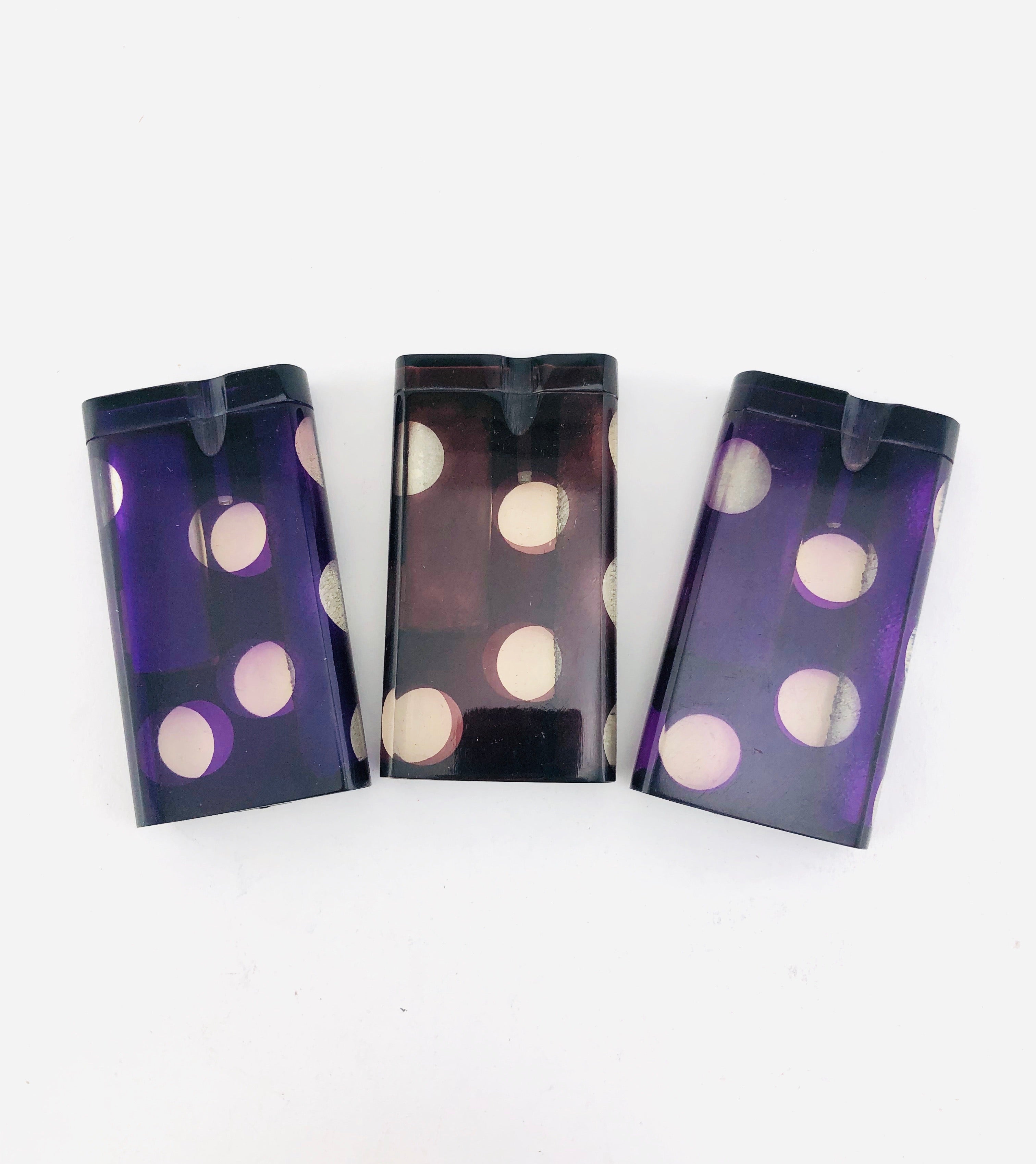 4" Dark Purple Clear Dot Acrylic Dugouts
