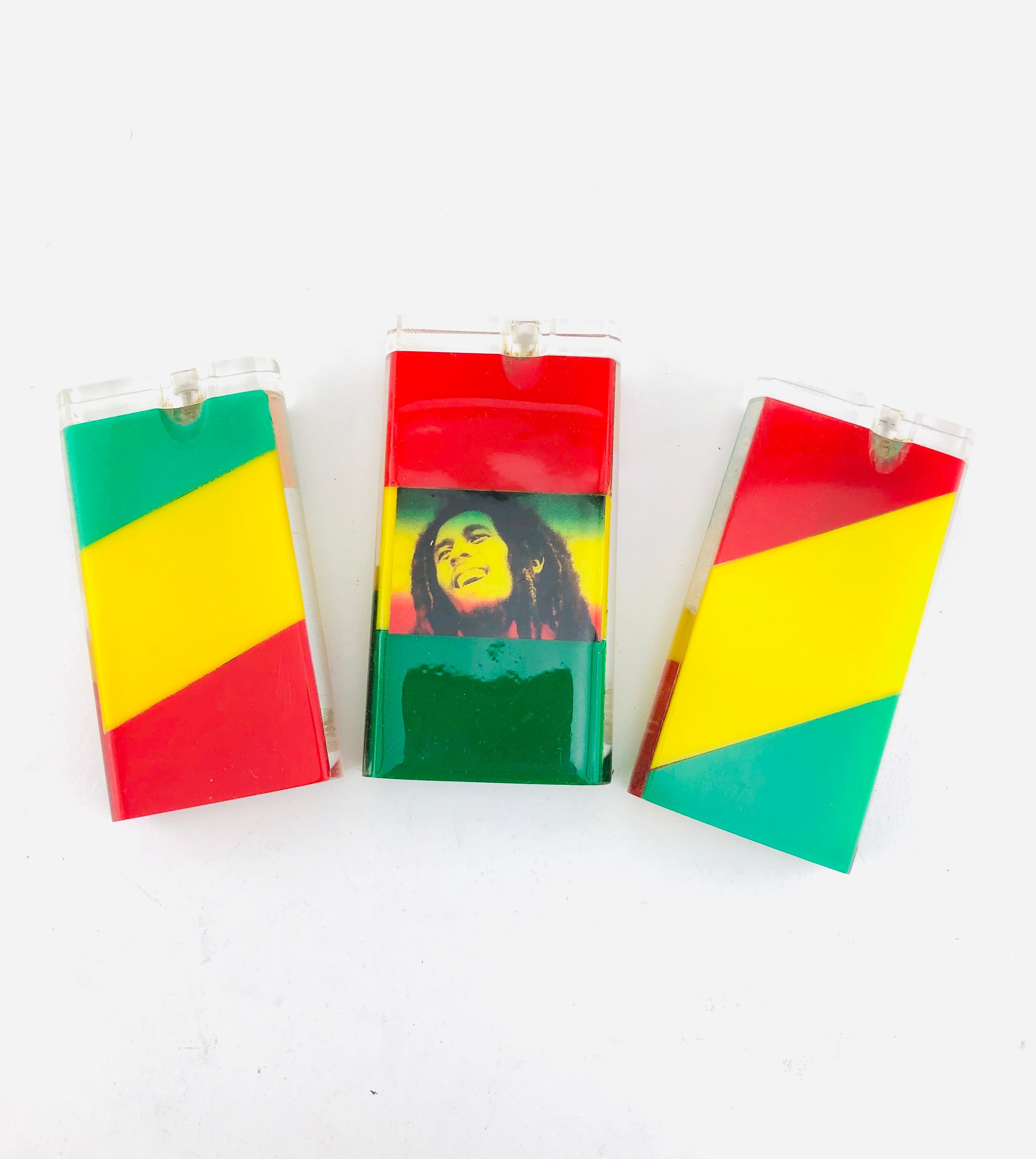 4" Bob Marley Rasta Color Acrylic Dugouts