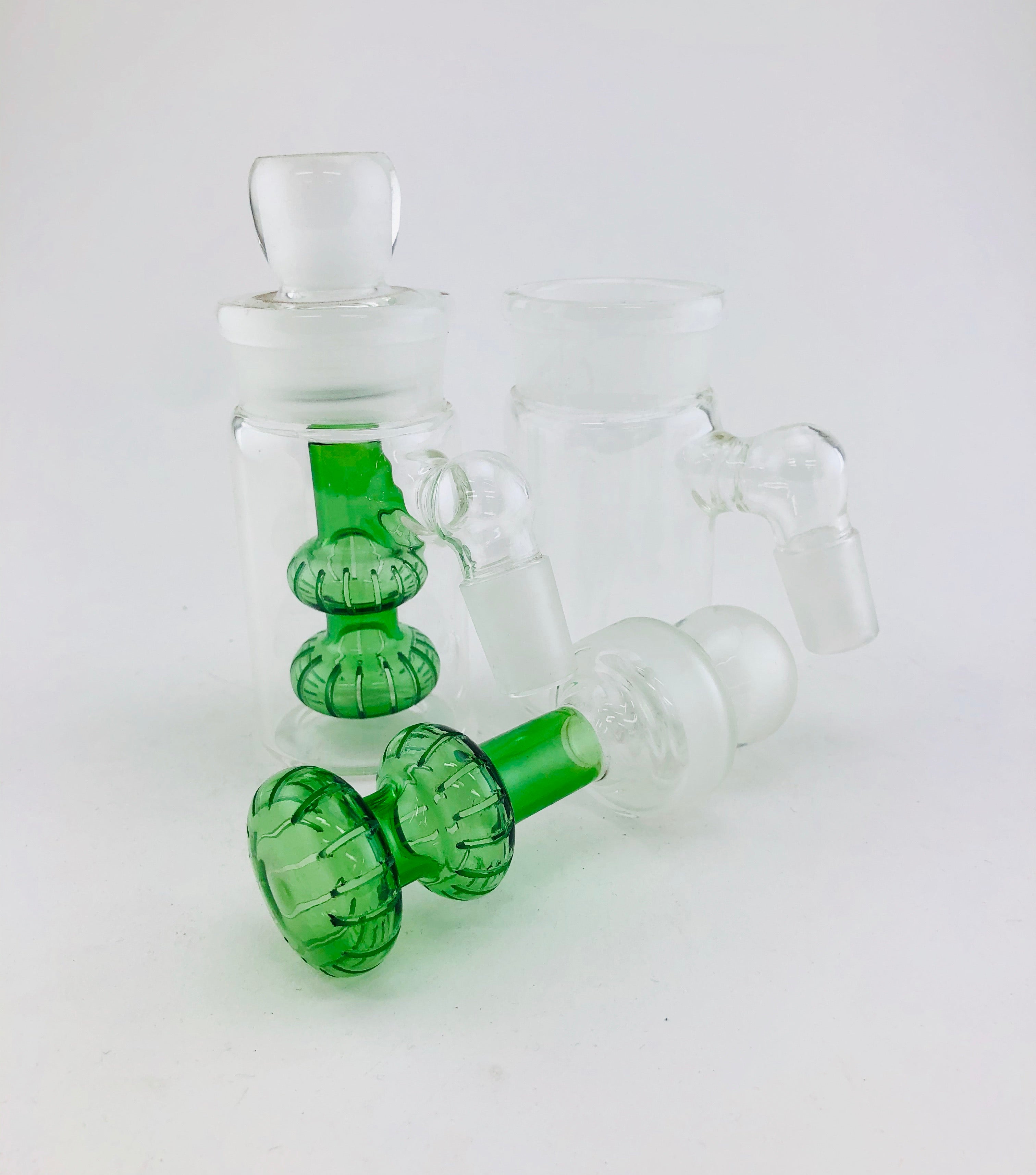 18/18mm Green Open Top Double Shower Perc Ash Catcher