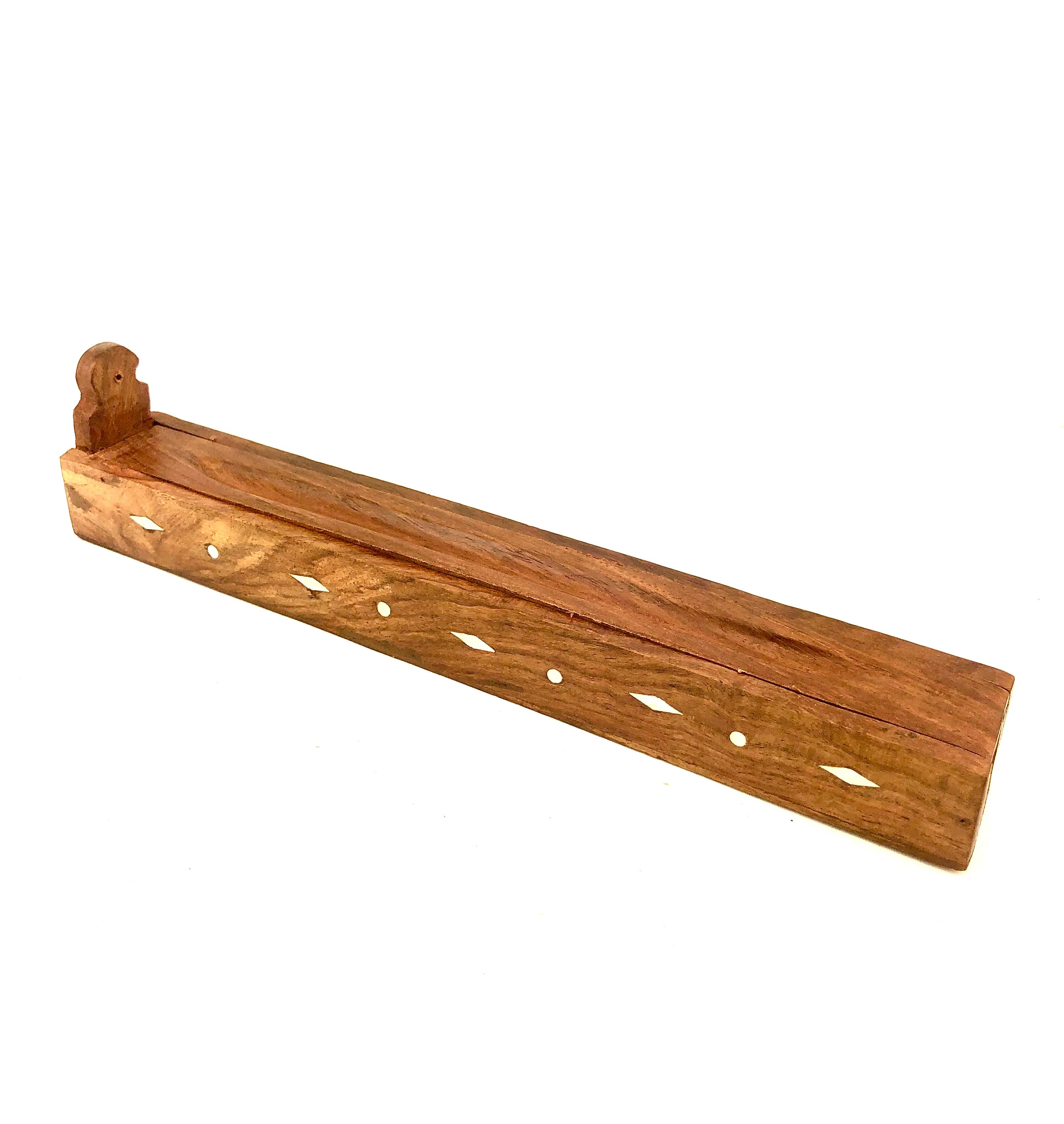 Mini Coffin Style Wooden Incense Stick Holder